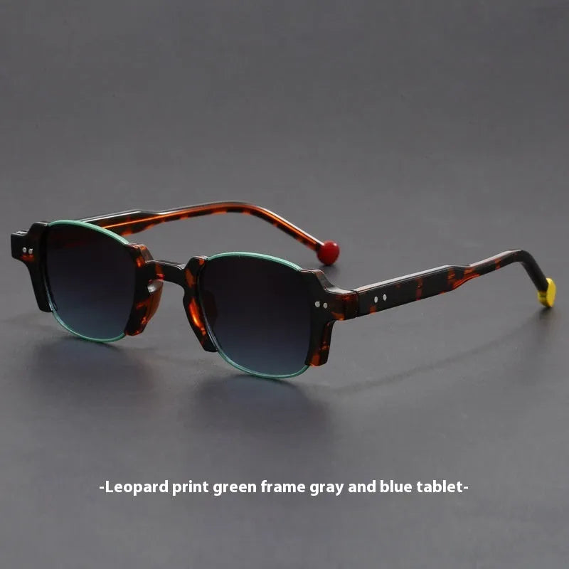 Square frame sunglasses with PC frame and AC lenses, shown in one of six colours for sun protection and fashion wear