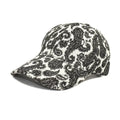 Polyester baseball cap with paisley pattern print in blue, black or wine red colours showing dome crown design
