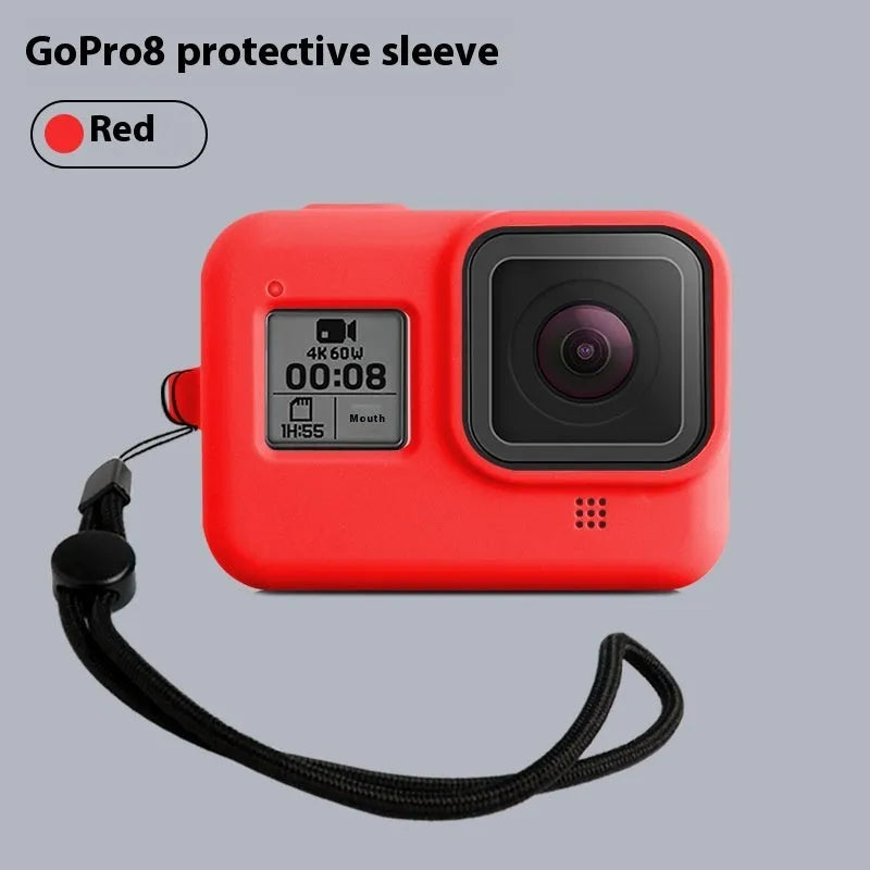 GoPro Hero8 Black silicone protective sleeve with carrying strap in blue colour option