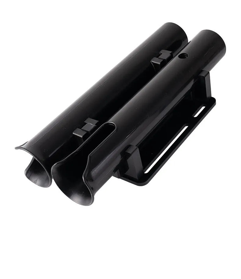Carbon-fibre reinforced plastic fishing rod rack for motorcycle and electric bicycle mounting with double-layer rod frame