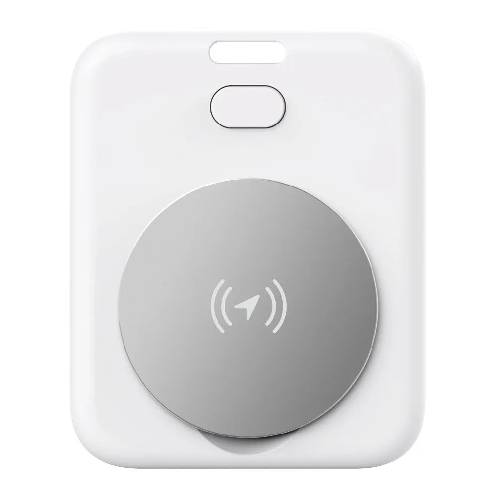 White ABS plastic pet tracking device for Apple users weighing 0.05kg with portable attachment