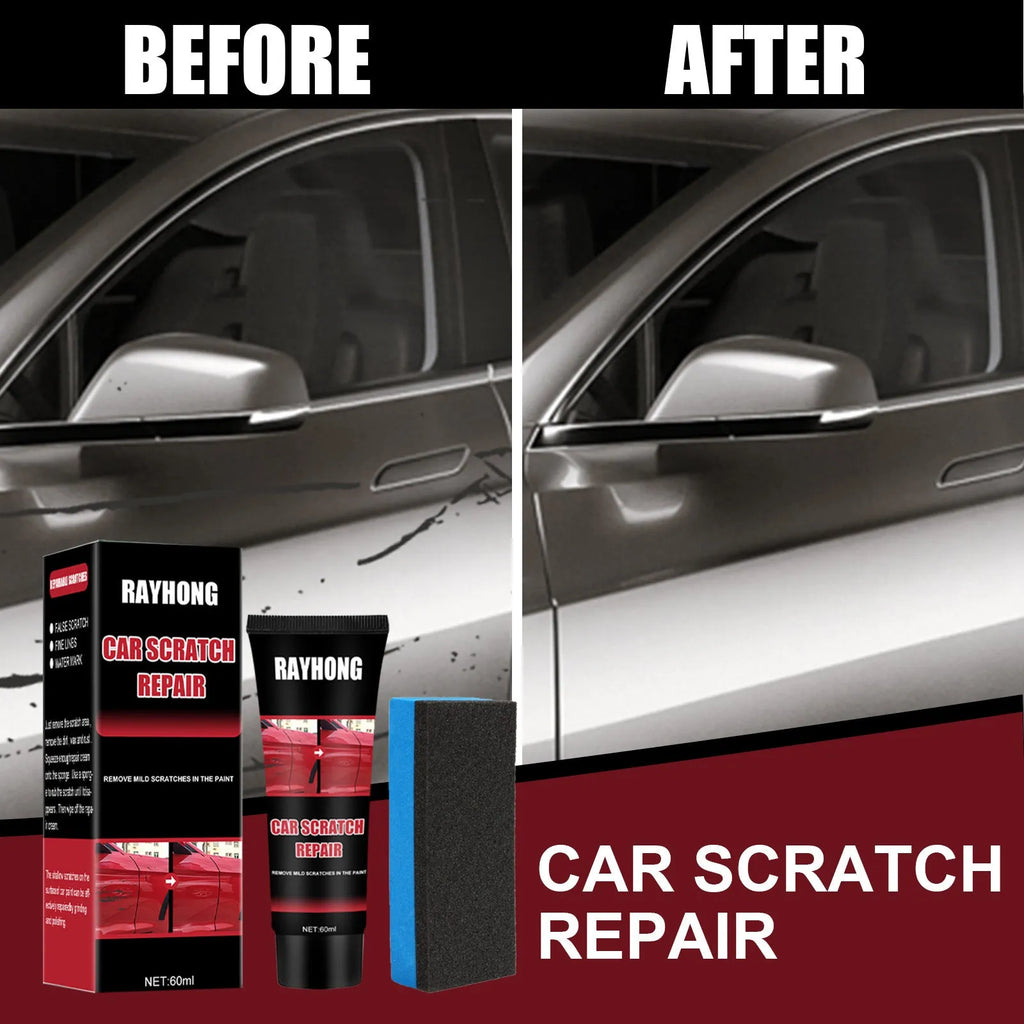 60ml black car scratch repair wax with applicator pad for paint maintenance