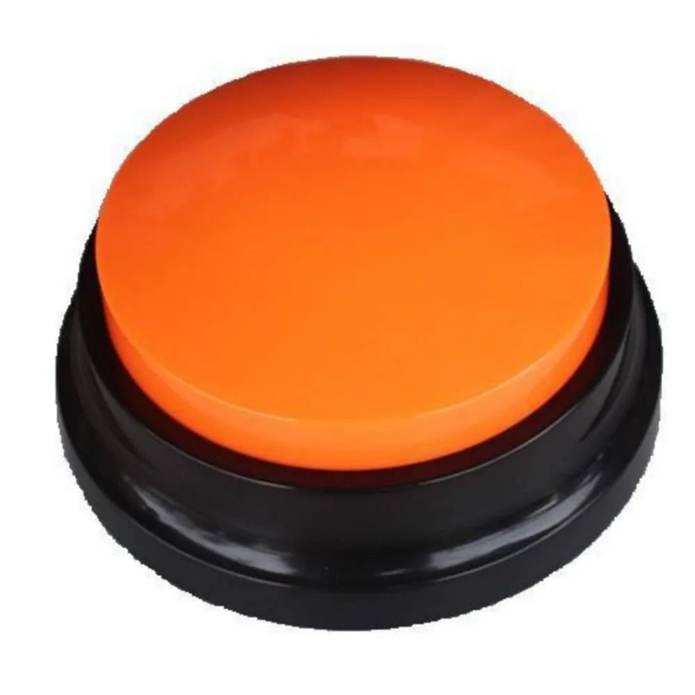 Circular voice recording button for dog training in multiple colour options