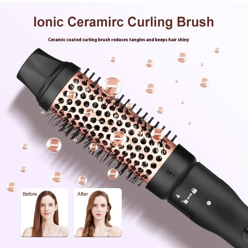 All-in-one three-barrel water wave hair curler and straightener with power cord.