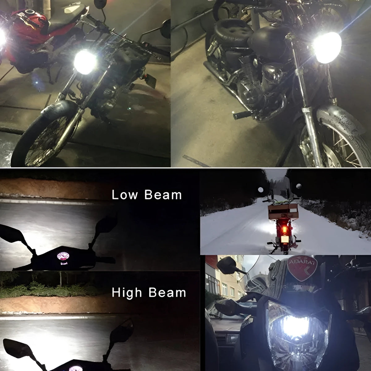Motorcycle LED headlights with M4 Double Claw H6 H4 Three Claw compatibility in aluminium construction