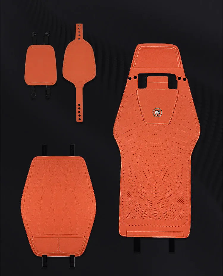 Tailored leather ultra thin car seat cover with fur material in Hermes Orange colour