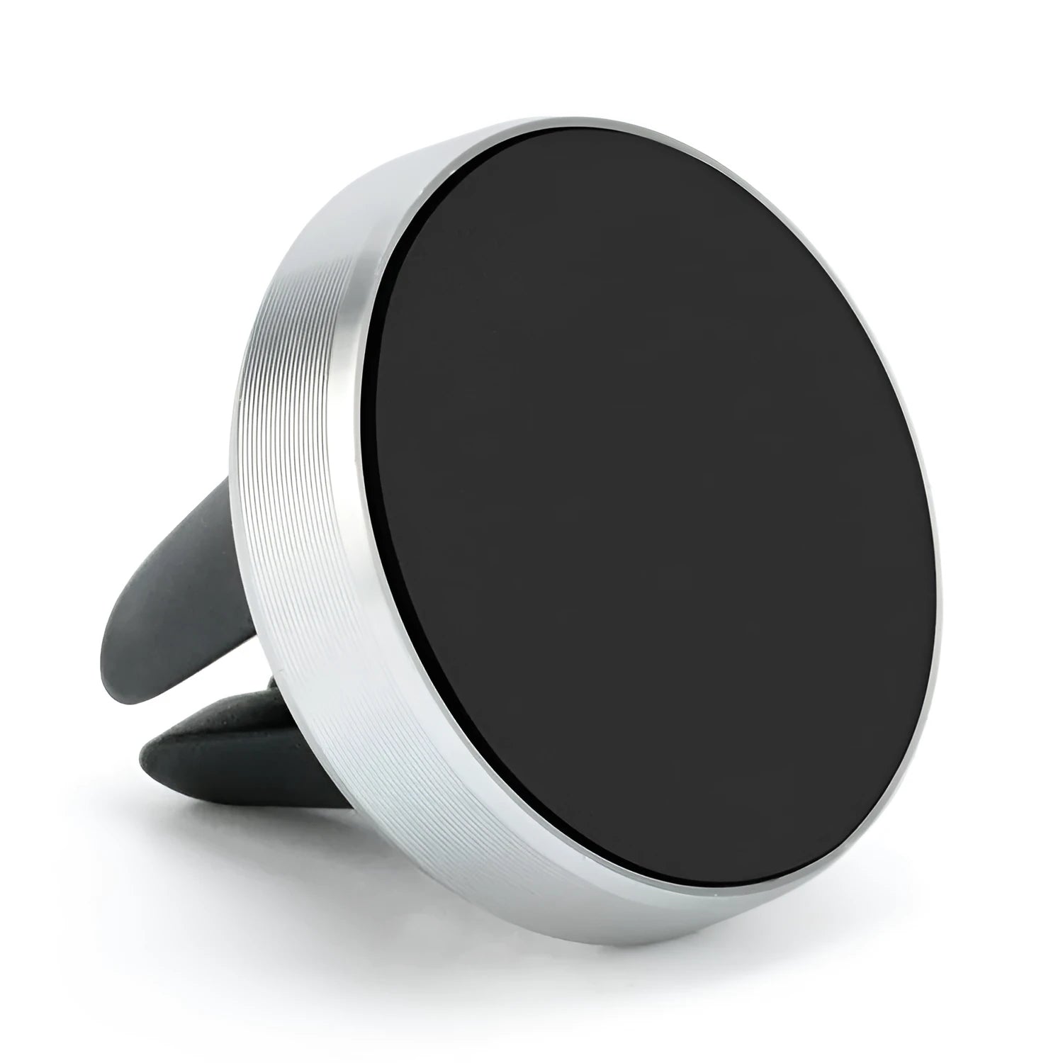 Magnetic car air vent phone holder in five colours showing compact 33.5mm by 30mm bracket design