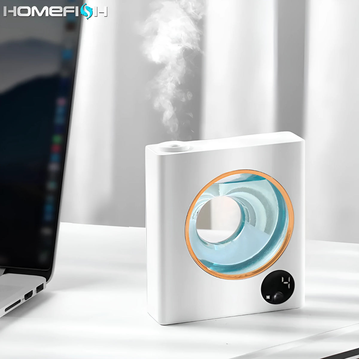 Small white wall-mounted automatic aromatherapy machine for essential oil diffusion.