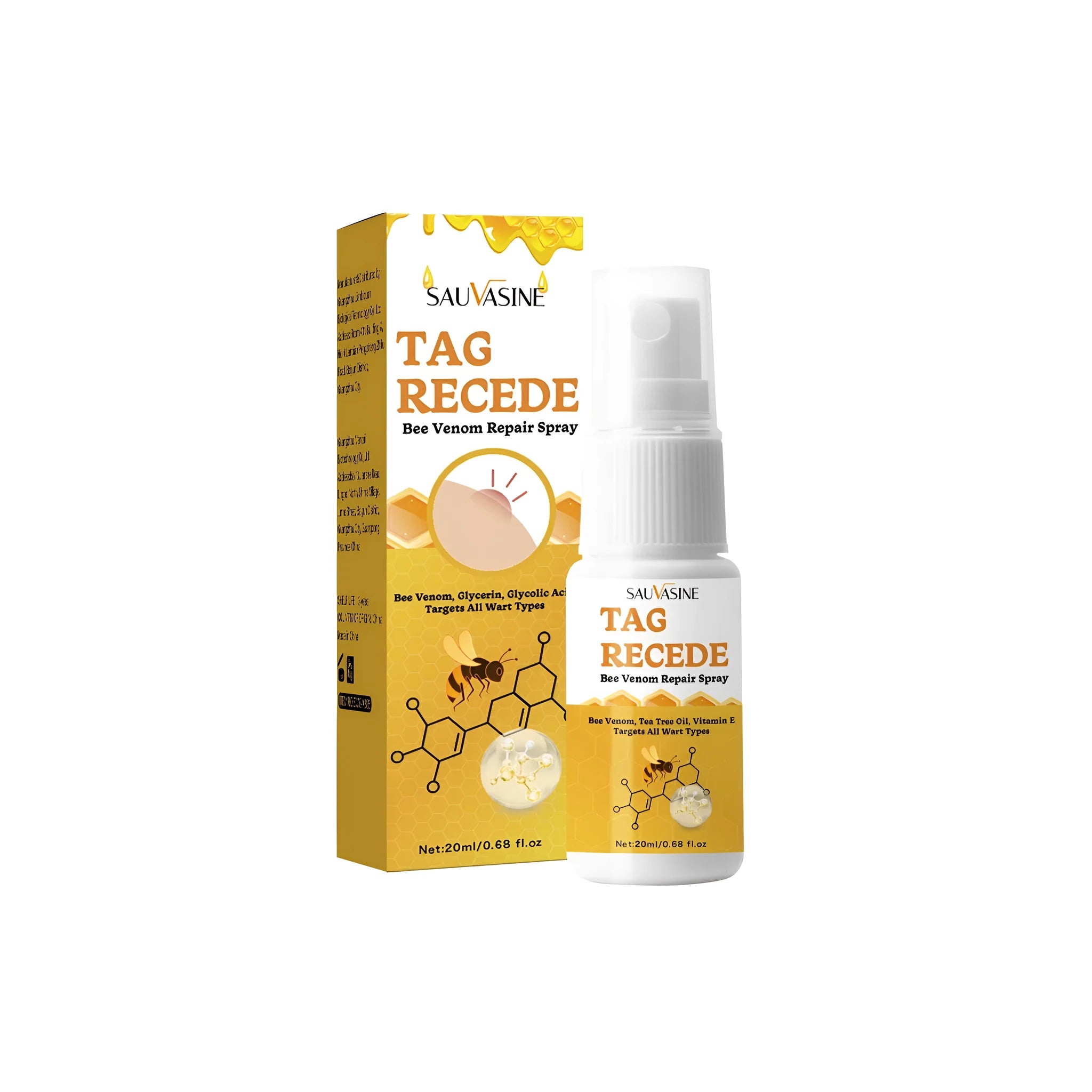 20ml bee wart spray skin cream bottle for treating flesh bumps and moles