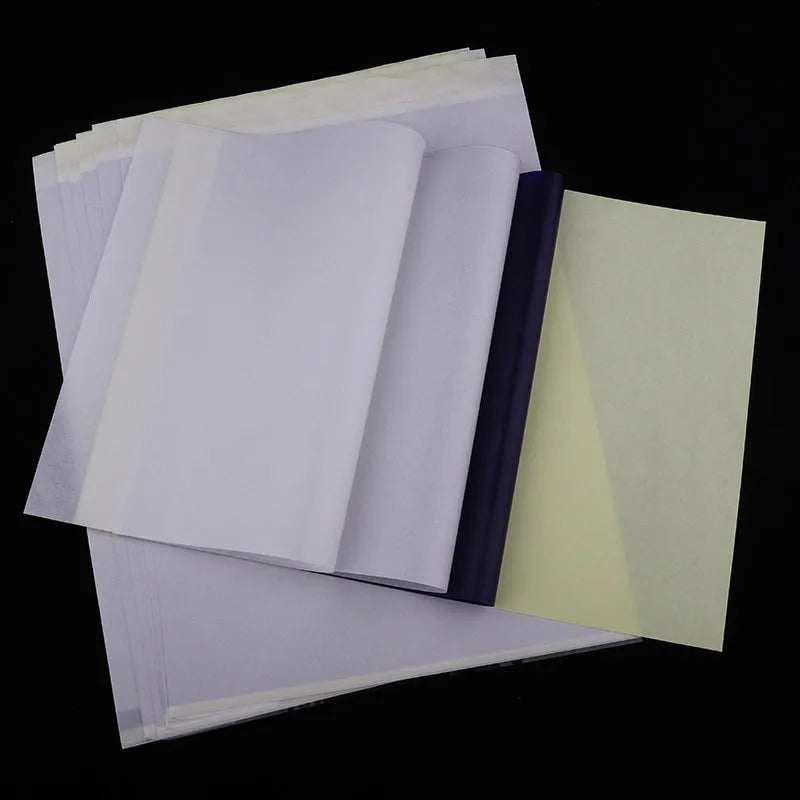 Tattoo transfer paper quadruple copy pack with transfer paste gel for A4 hand drawing