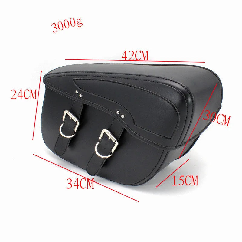 Retro wind motorcycle side box in PU leather with 42cm width