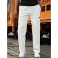 Men's polyester trousers in light grey colour, shown folded, for spring and autumn wear.