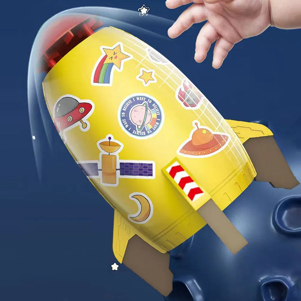 Water pressure rocket launcher toy with base and faucet connector, 14.8x29x14.8cm, for garden water play