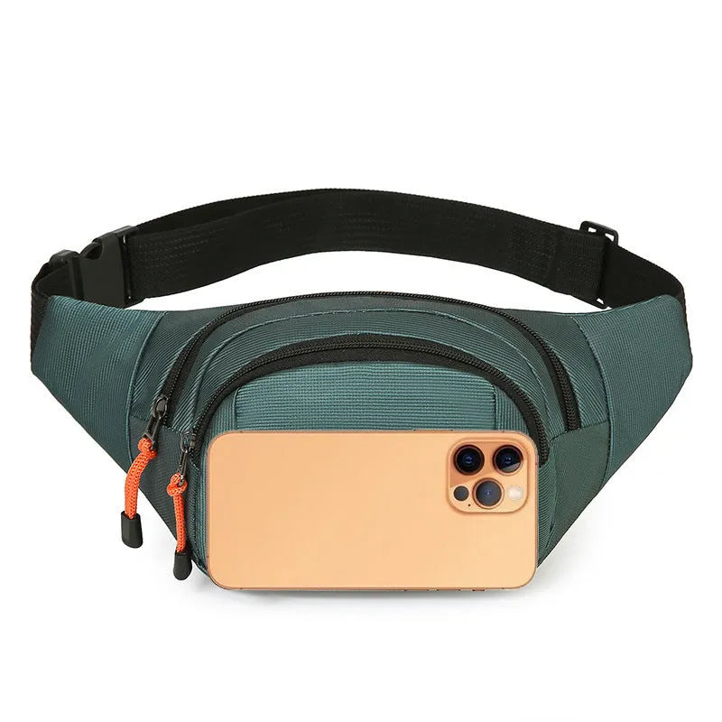 Waterproof slanted chest bag in nylon with polyester lining shown in available colours