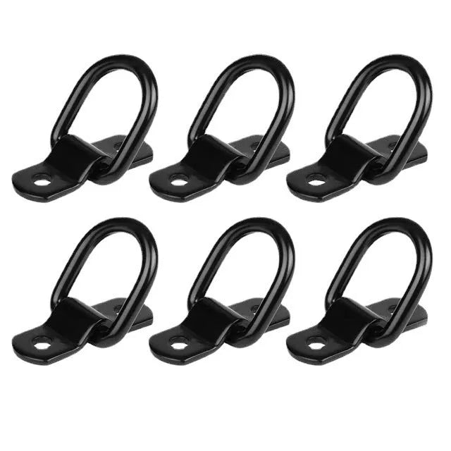 Black galvanised floor hook with pull ring for truck cargo security