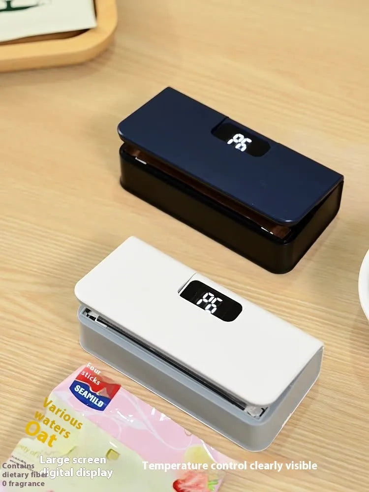 Portable mini sealing machine in white or blue colour for sealing plastic food bags