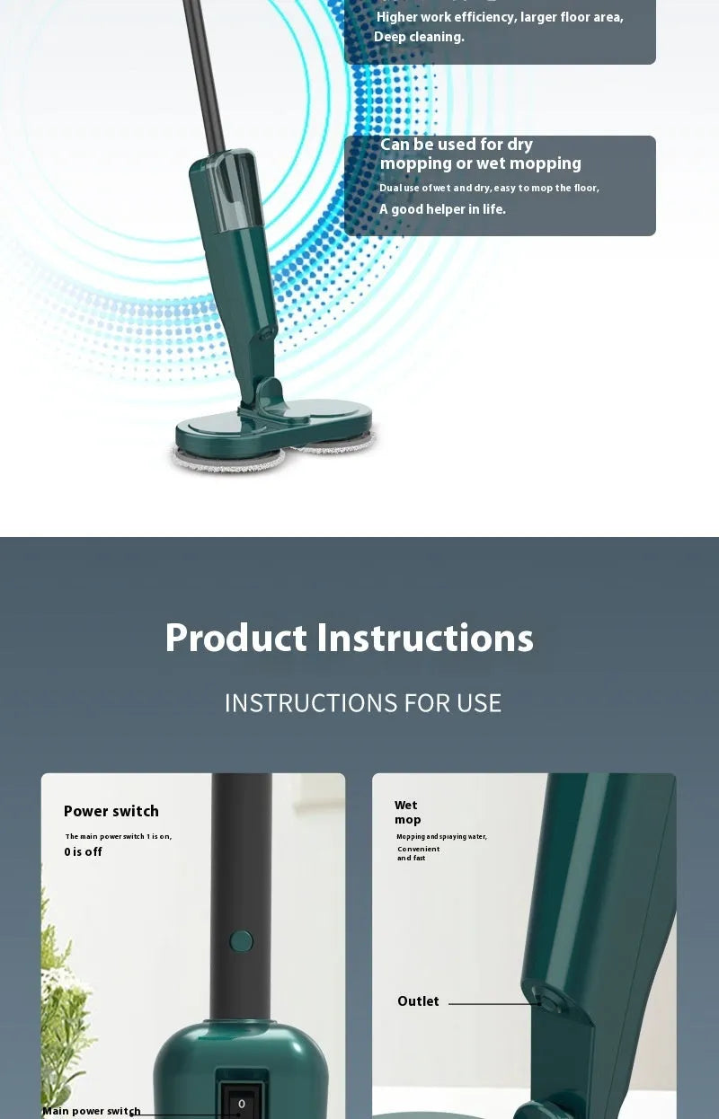 Wireless sweeping and mopping all-in-one machine with USB charging port and water tank