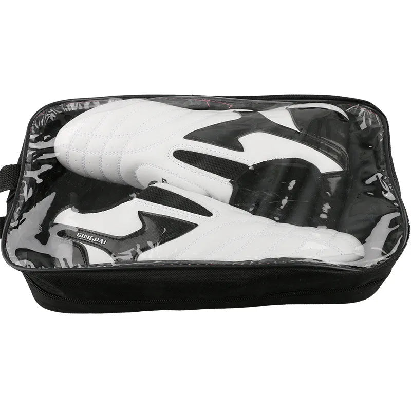 Black and white children's PU martial arts training shoes for Sanda and Taekwondo