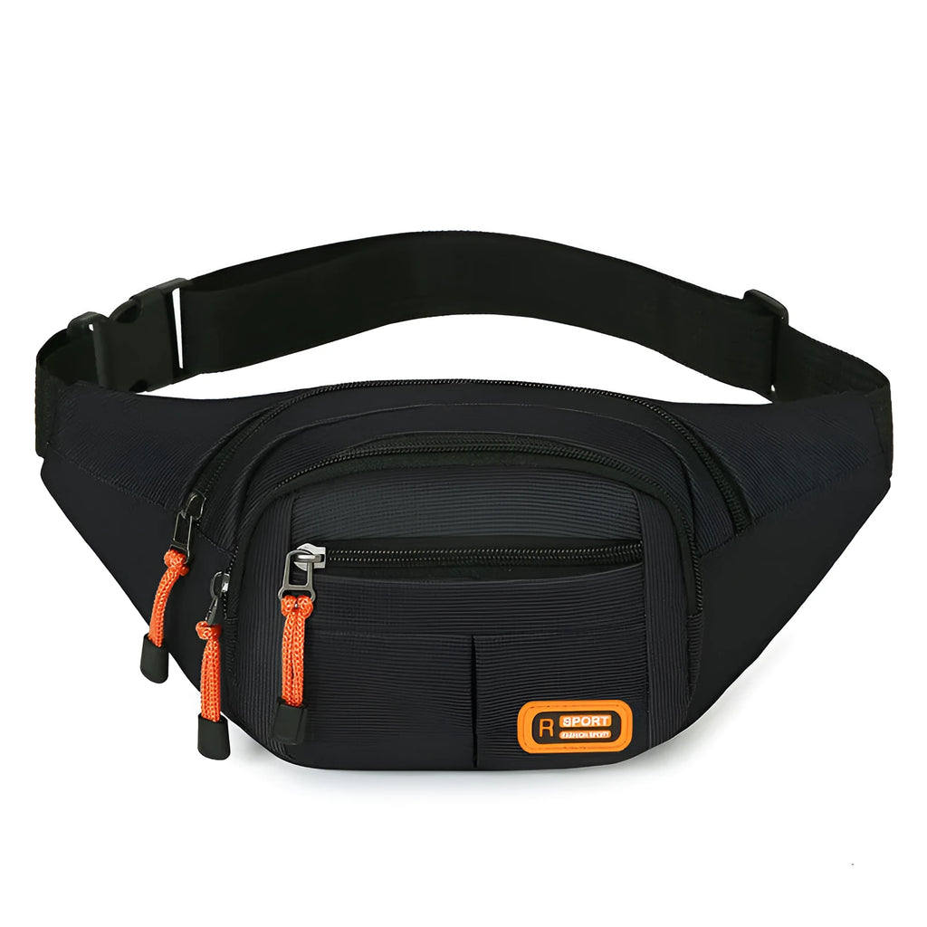 Waterproof slanted chest bag in nylon with polyester lining shown in available colours