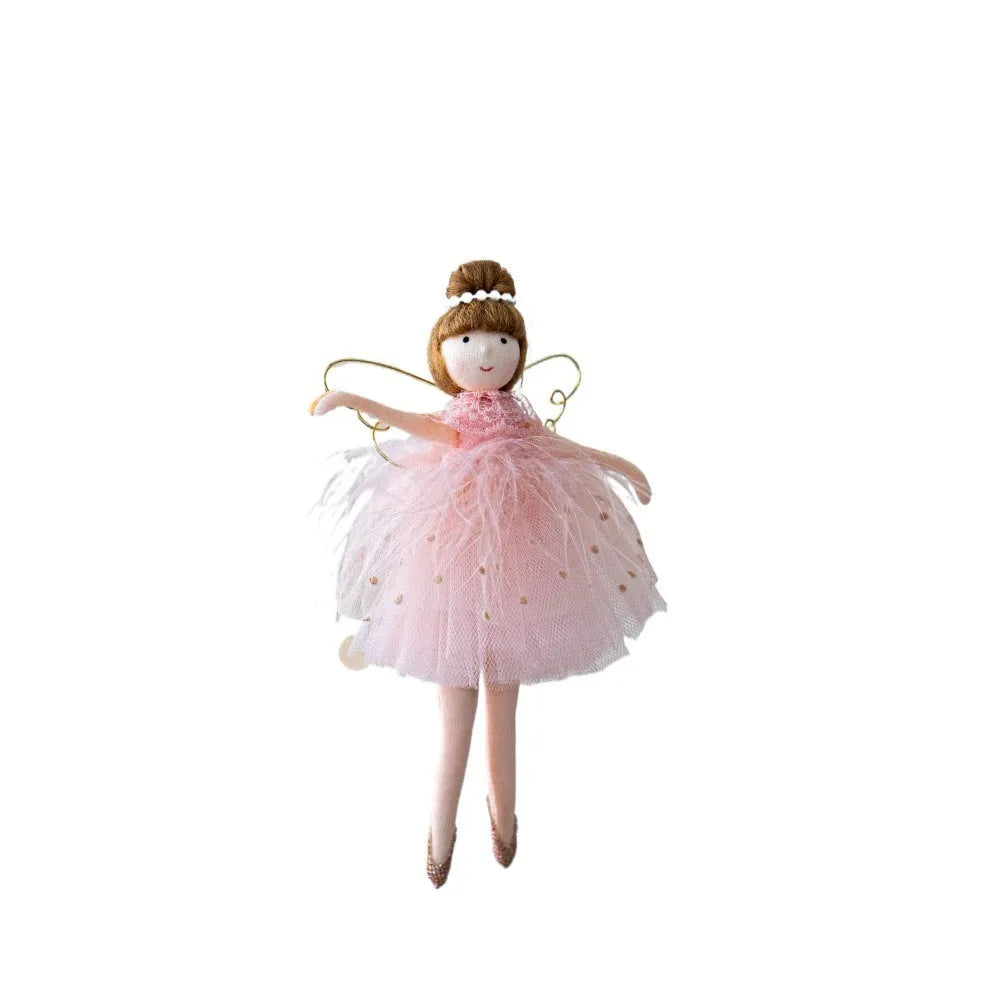 Pink or white cloth plush ballet girl angel doll pendant charm toy
