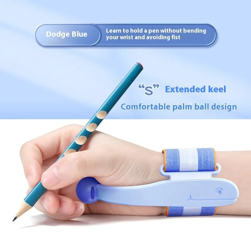 Blue anti-hook wrist brace pen control corrector for children's writing posture