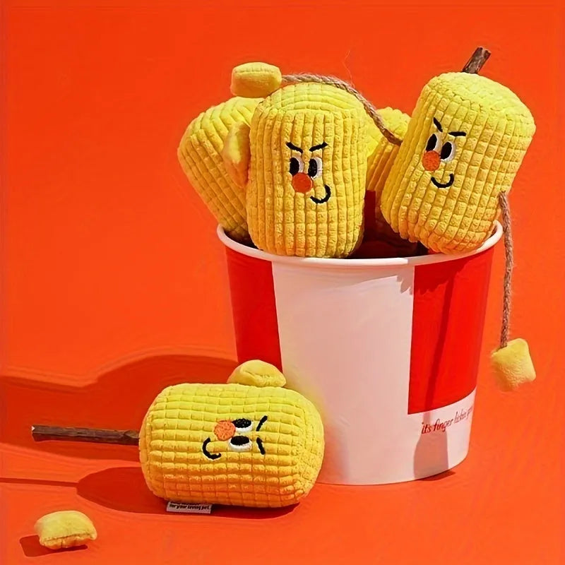 Corn cob shaped cat dental toy made from polio wood with catnip for tooth cleaning