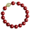 Purple gold sand cinnabar and coated metal bracelet with geometric ellipse beads.