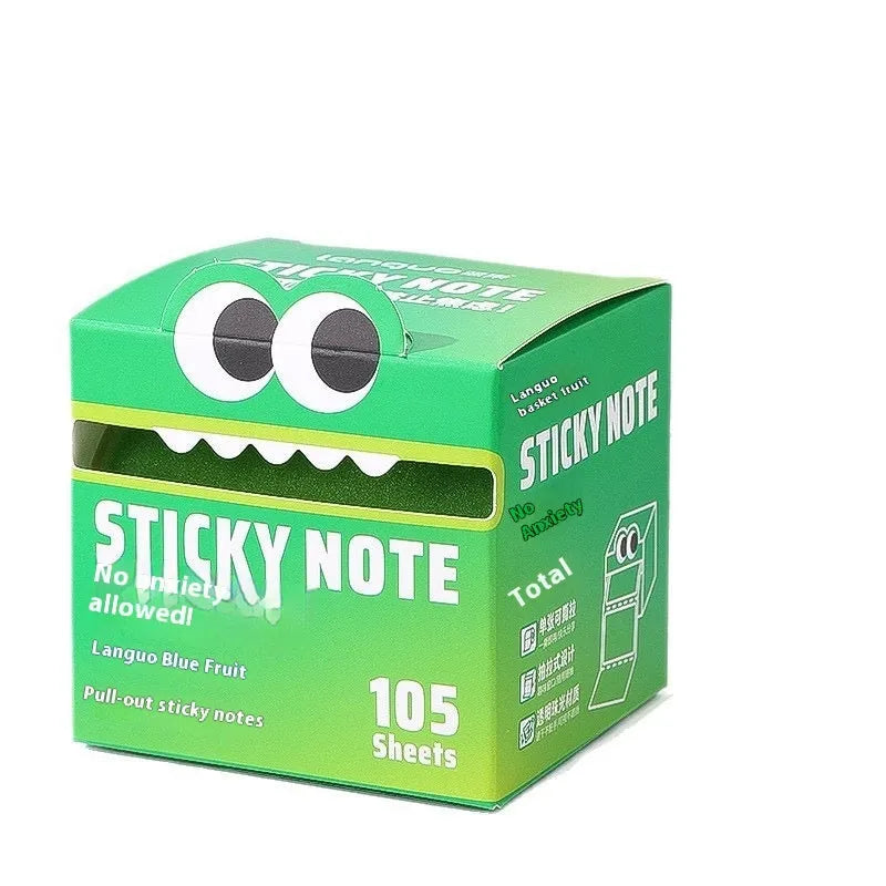A5 pearl gradient transparent sticky notes showing rainbow colour transition with text visible underneath