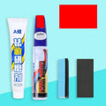 Automotive paint repair pen kit with touch-up paint, rubbing compound, sponge applicator, and sandpaper for car scratch repair