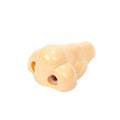 Flesh-coloured plastic pencil sharpener with dual holes for different pencil sizes