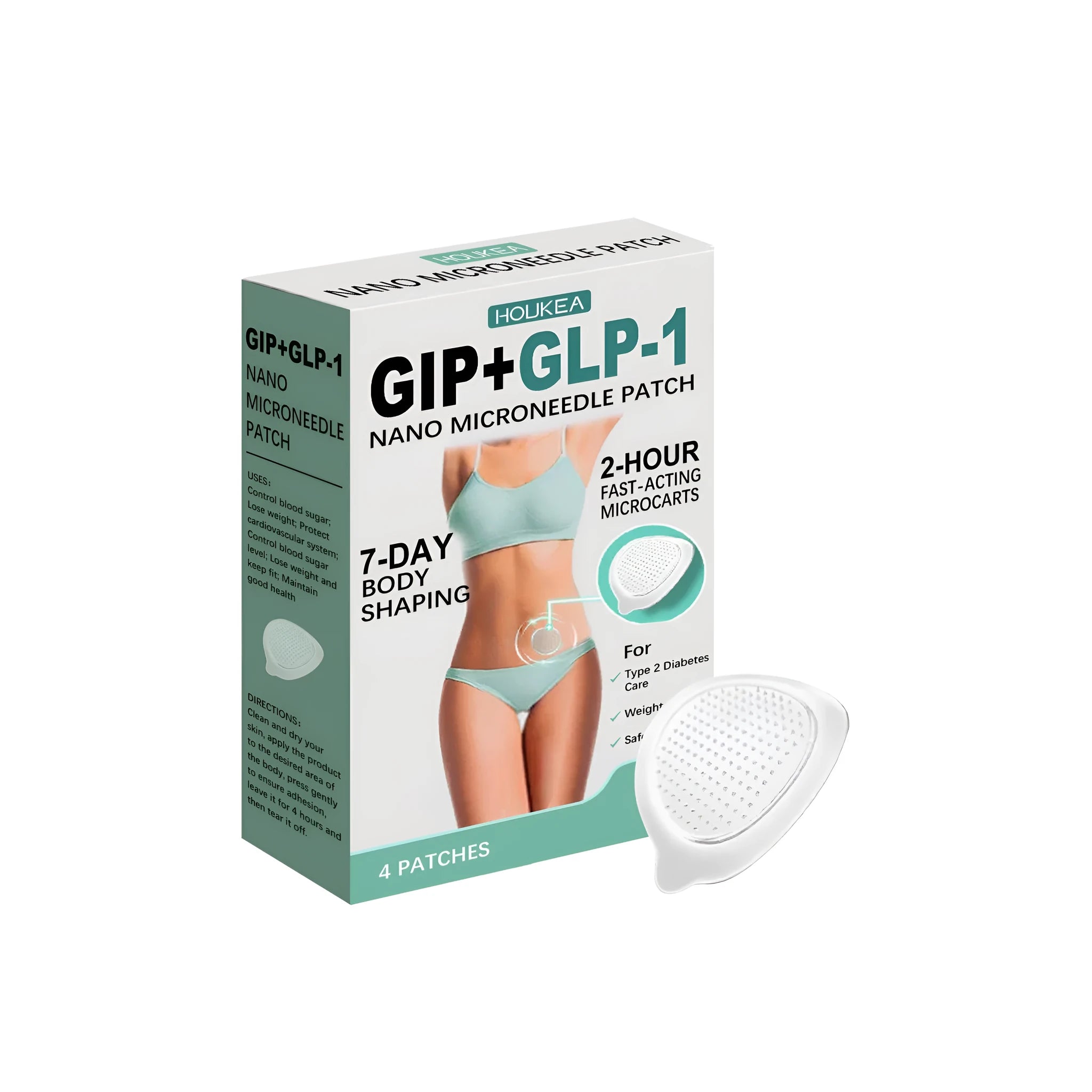 Pack of four nano microneedle skincare patches for targeted facial application