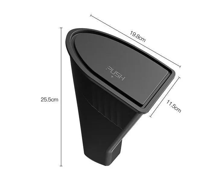Black waterproof car door trash cans for Tesla Model Y front seats, ABS plastic twin pack