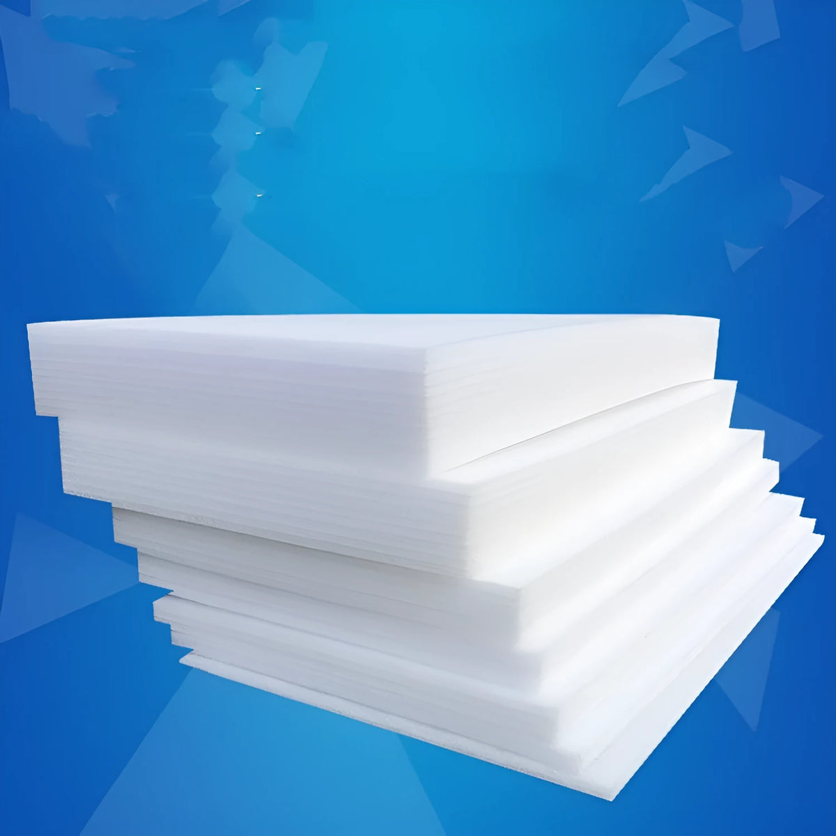 White EPE pearl cotton foam board measuring 2 metres by 1 metre with 10 mm thickness
