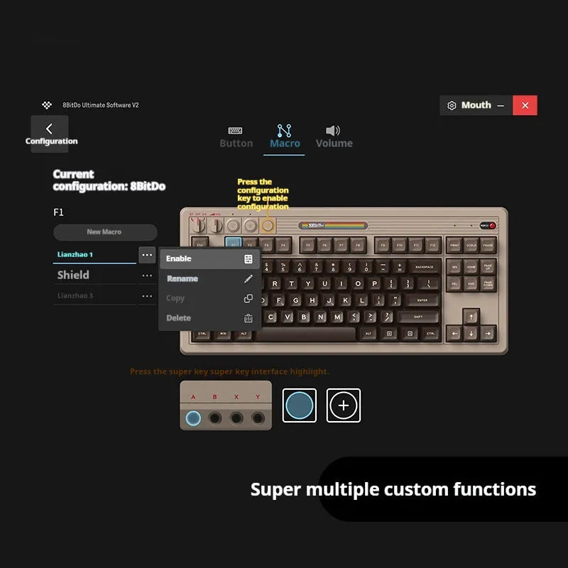 Retro87 C64 wireless mechanical keyboard with Bluetooth and analogue rocker control