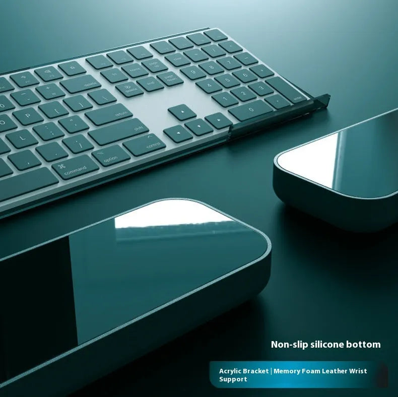 Double-sided memory foam wrist pad for keyboard and mouse support in various colours