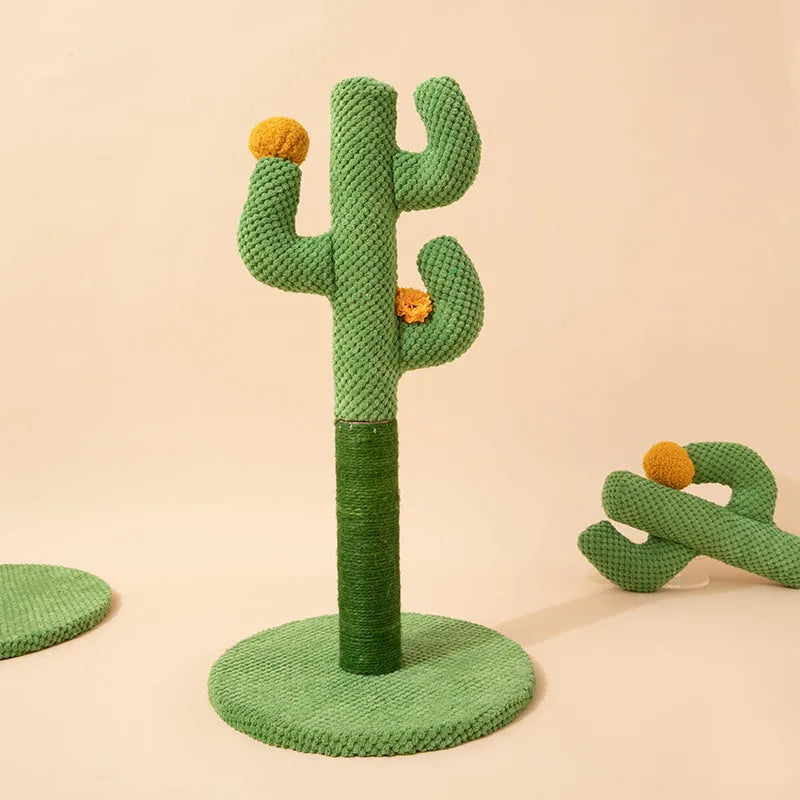 Cactus or coconut tree design cat scratching board climbing pole with cotton thread sisal rope surface