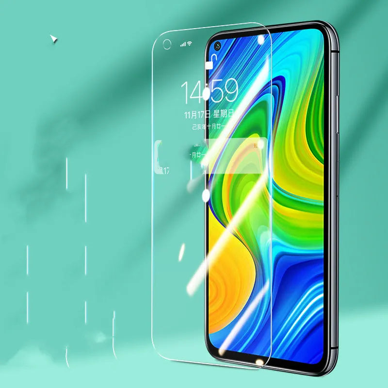 Tempered glass screen protector for Xiaomi mobile phones showing anti-scratch protection