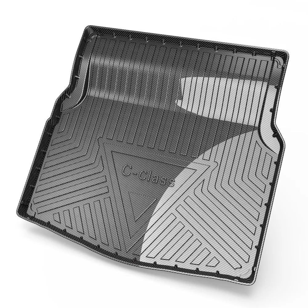 Black carbon fibre pattern car boot protector pad for vehicle cargo area
