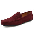 Men's suede loafers in multiple colours with slip-on design and round toe