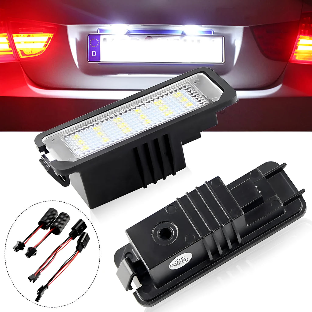Volkswagen LED license plate light units with Canbus decoder for Golf Polo Phaeton models