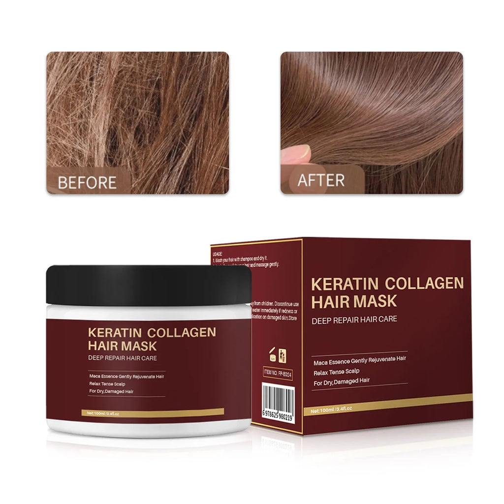 100ml collagen hair mask container for moisturising and repairing dry hair
