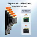 Black ABS material external hard disk enclosure for NVME solid state drives with Type-C interface