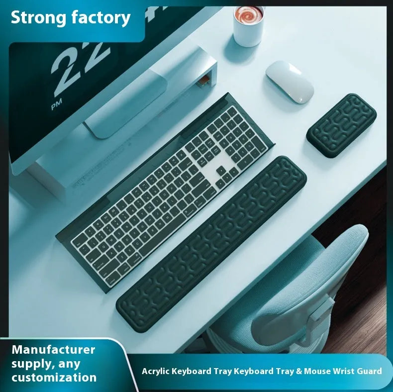 Double-sided memory foam wrist pad for keyboard and mouse support in various colours