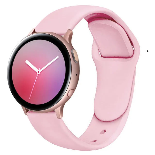 Samsung Galaxy Watch Active 2 sports strap with reverse buckle clasp in lilac silicone