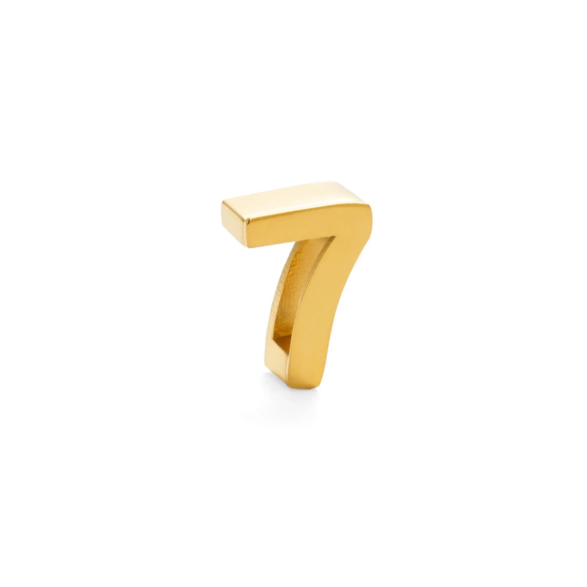 A gold and a silver titanium steel necklace with letter and number pendants on a 40.5cm chain.