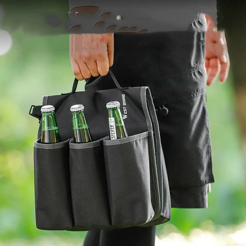 Bicycle double-sided anti-scratch beverage shelf bag in black or orange colour