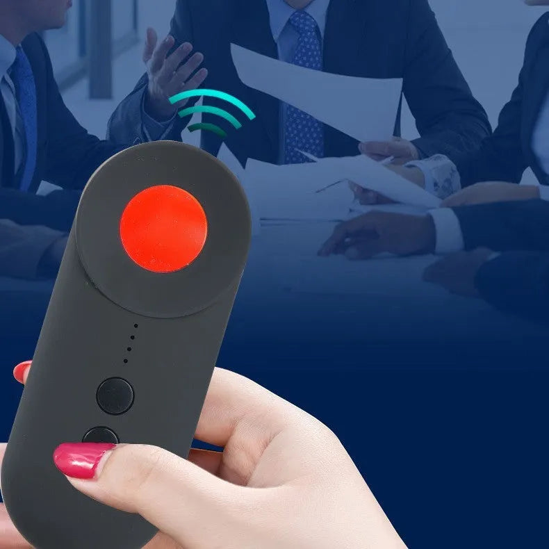 Black GPS and camera signal detector with compact ABS body and USB port.
