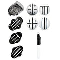 Golf putting alignment tool set with plastic scriber markers and drawing pens