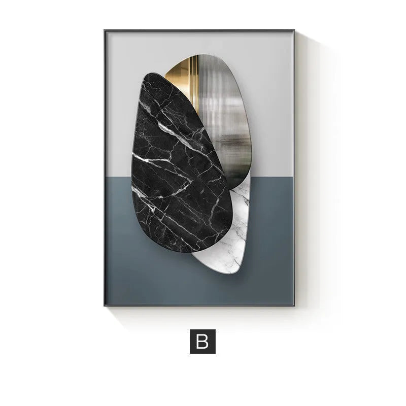 Abstract geometric design printed on a canvas wall painting poster.