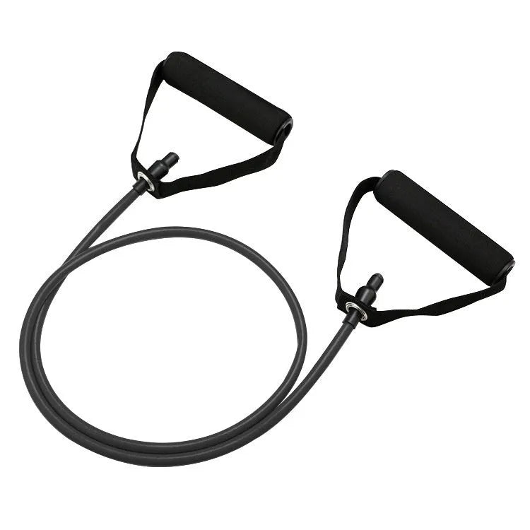 Adjustable chest expander with TPE resistance bands in yellow, green, red, blue, and black colour-coded tension levels